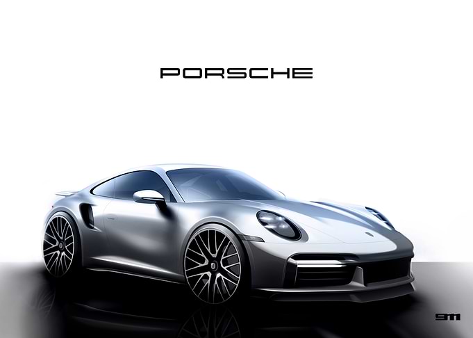 Porsche 911 Silver Front