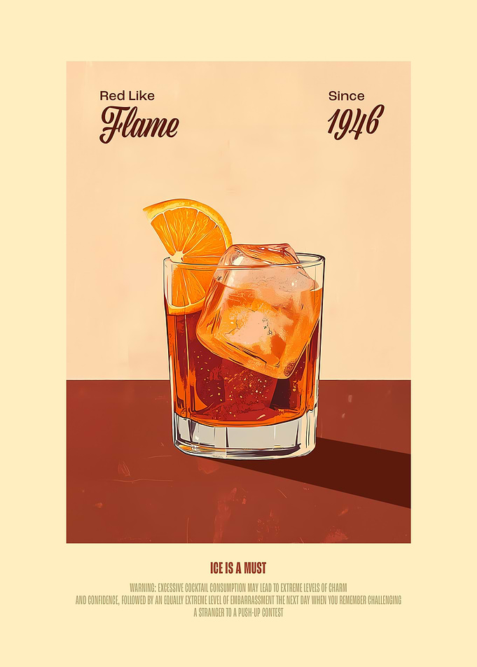 Negroni Cocktail Poster