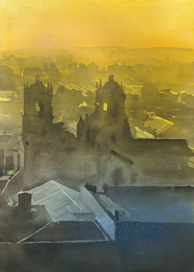 Spanish Cathedral Puno Peru Sunrise