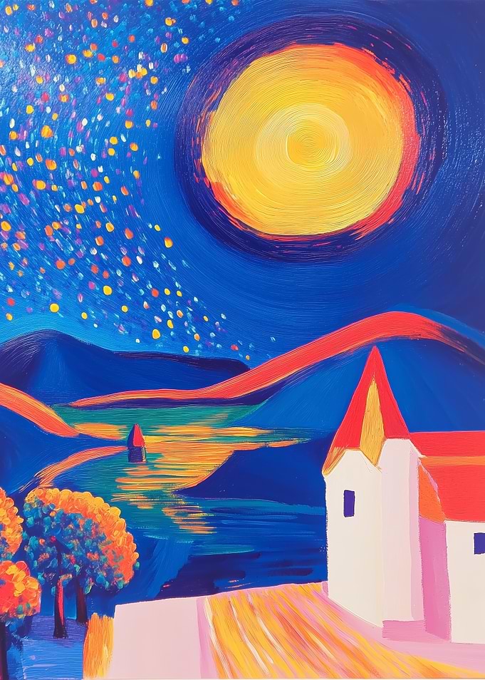 Sunlit Village Landscape