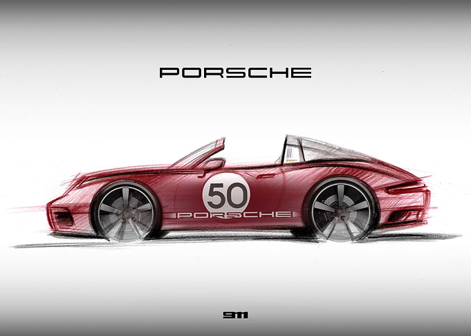 Porsche 911 Targa Sketch