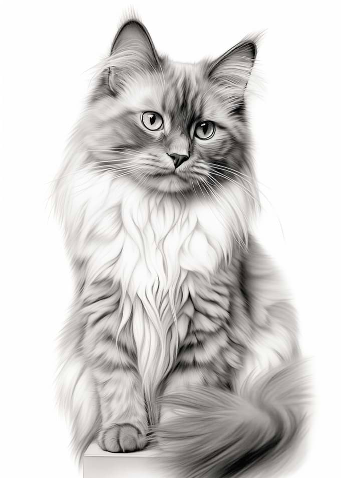 Black and White Ragdoll Cat Portrait