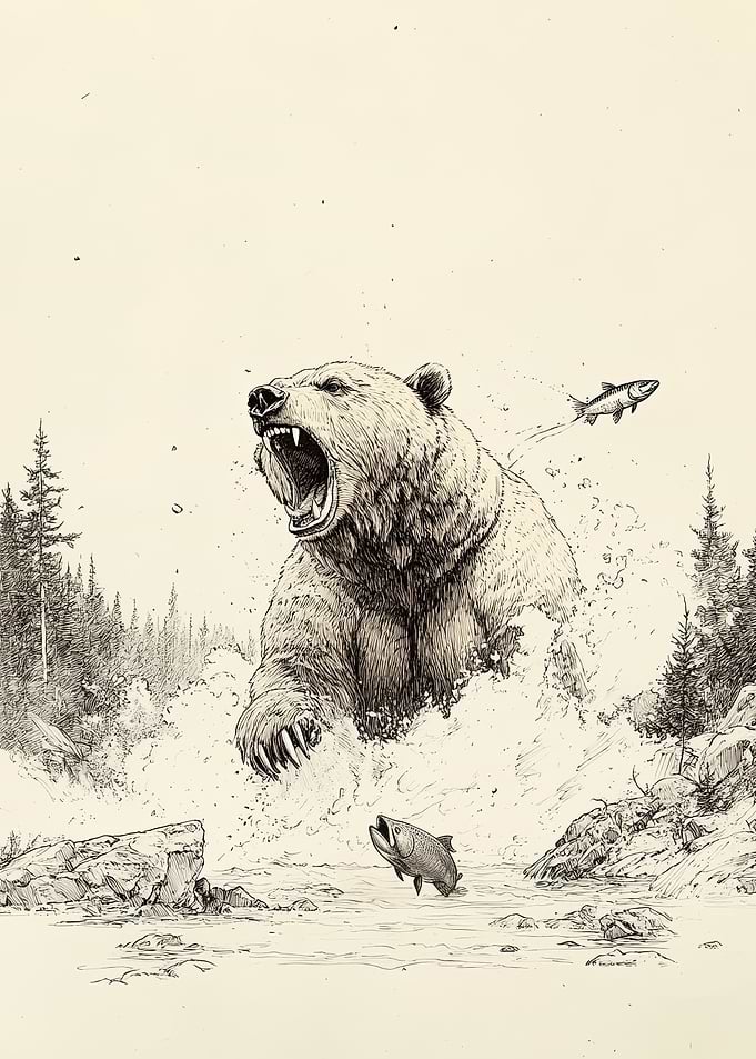 Grizzly Bear Fishing