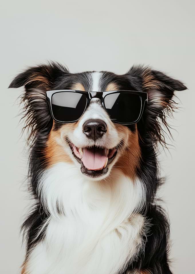 Collie Cool Dog in Sunglasses