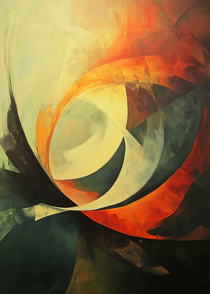 Abstract Art with Swirling Shapes