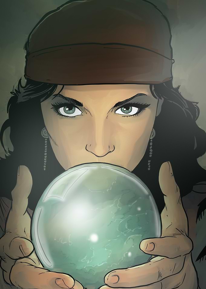 Fortune Teller with Crystal Ball