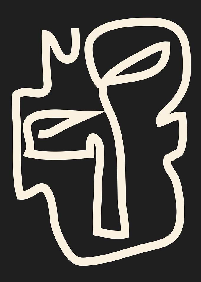 Abstract line art Face