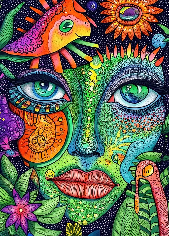 Psychedelic Woman Portrait