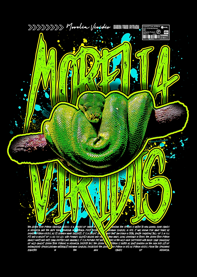Green Tree Python Graphic Graffiti