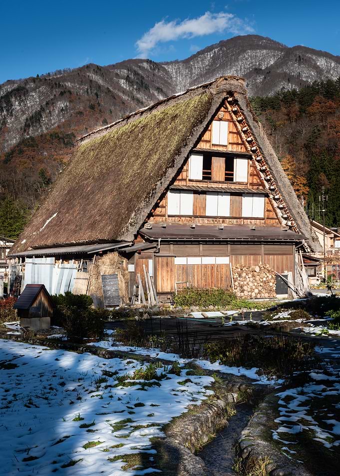 Japanese Gassho Village thatched house