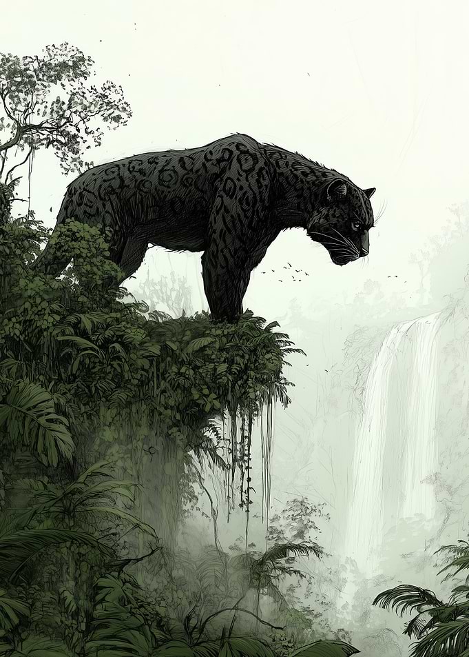 Black Panther on Cliff