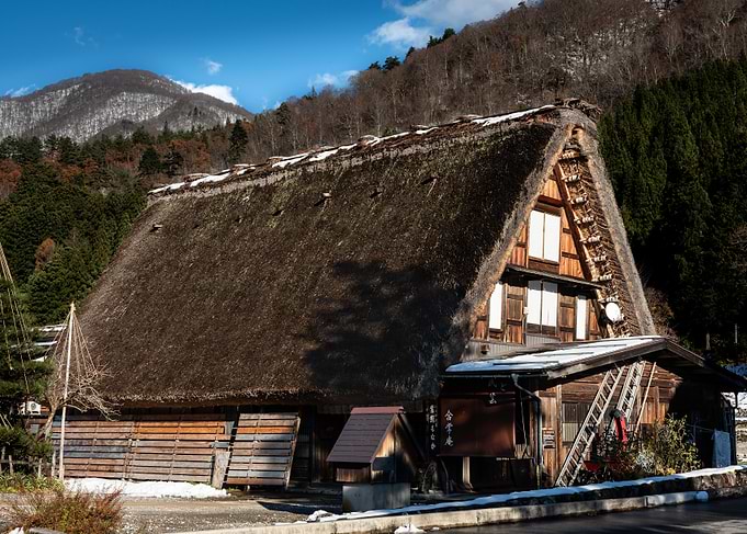 Japanese Gassho Village thatched house