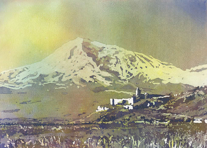 Mountain Watercolor Landscape