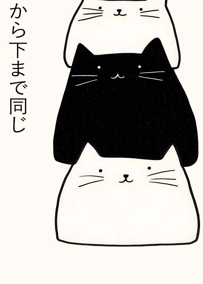 Stack of Cats Illustration