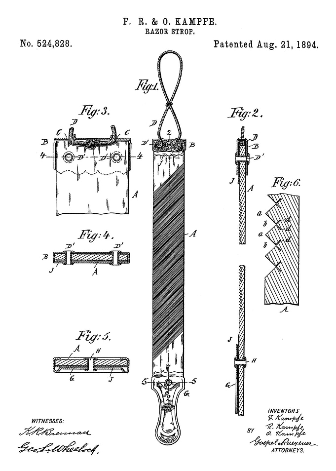 Razor Strop Patent Illustration