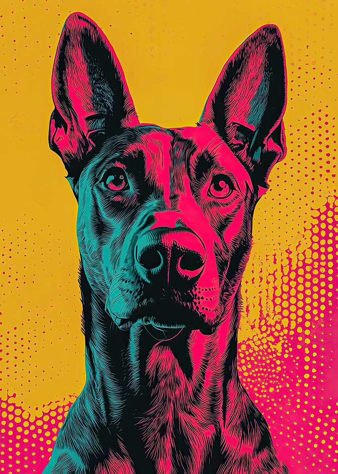 Dog Portrait in Pop Art Style