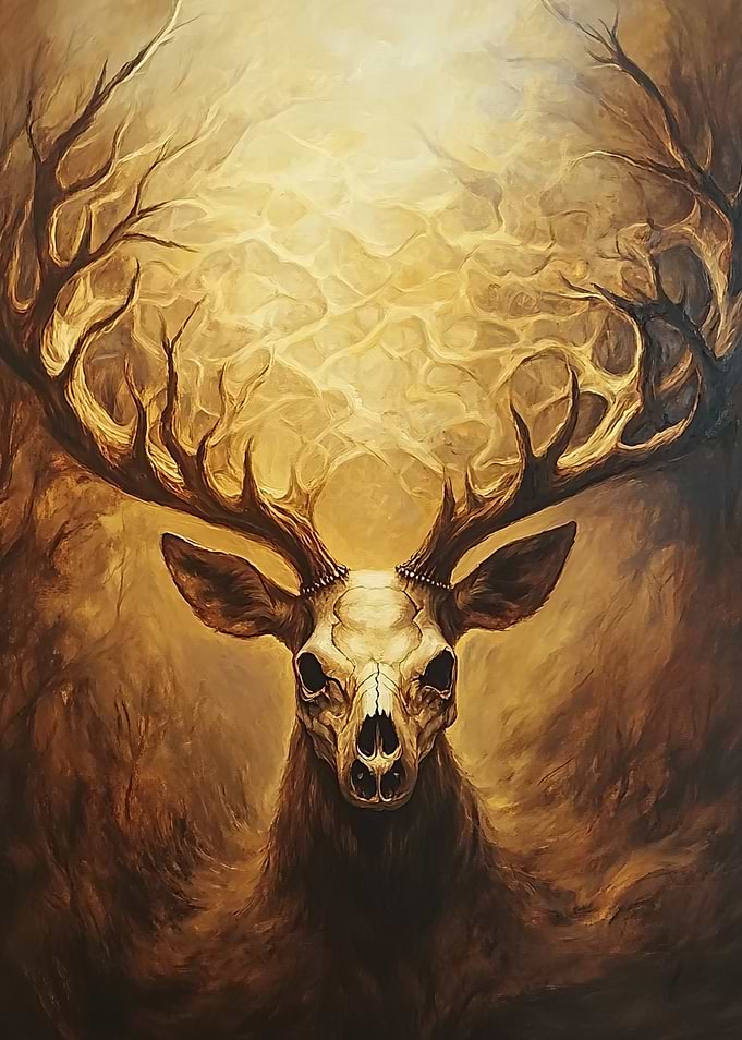 Golden Deer Skull