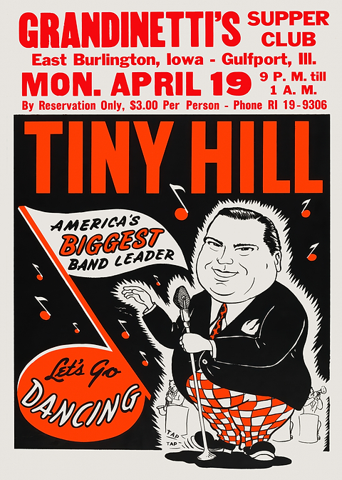 Tiny Hill Concert Poster — retro concert bill printed on metal