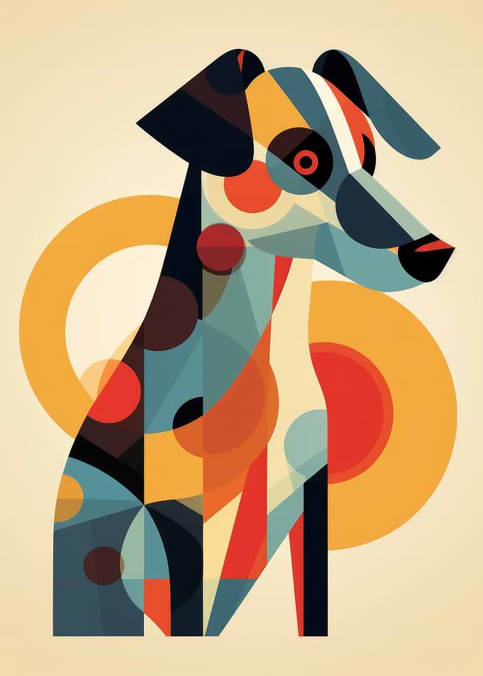 Geometric Dog Art