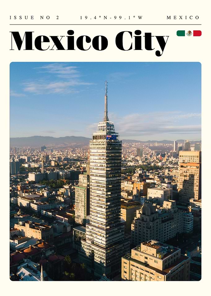 Mexico City Travel Art Poster
