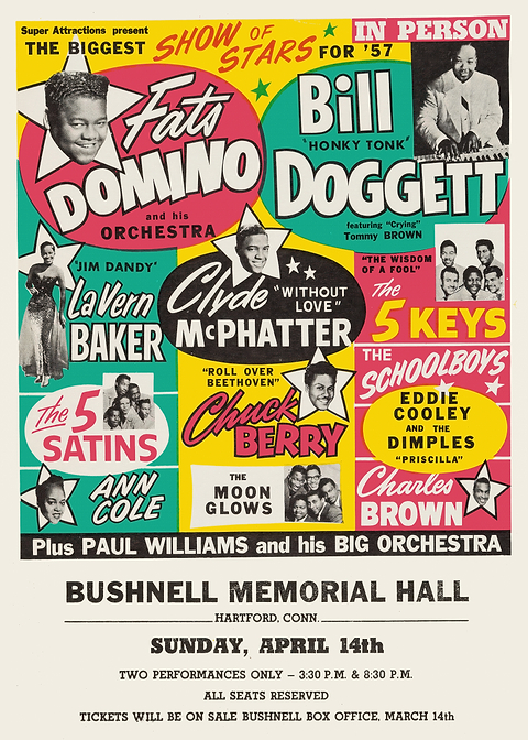 1957 Concert Poster — retro concert bill printed on metal