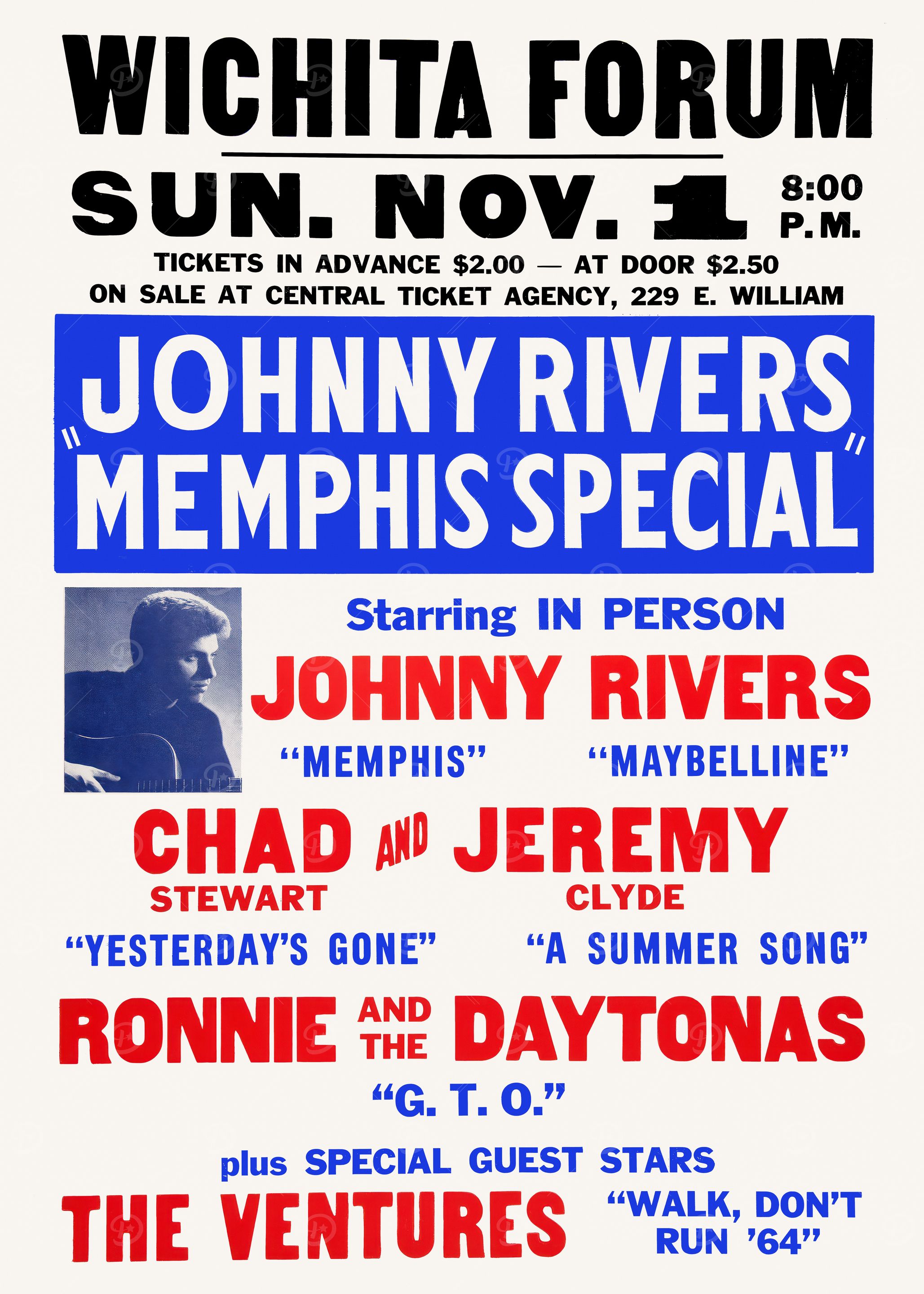 Johnny Rivers Concert Poster