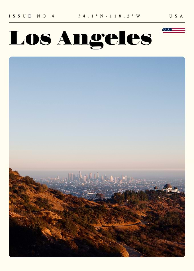 Los Angeles California Travel Art Poster