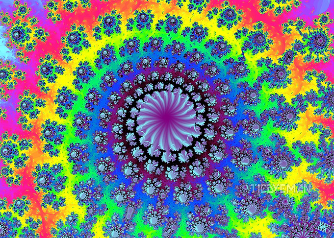 Rainbow Spiral Fractal Fan