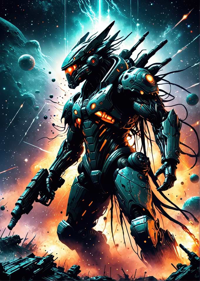 Cybernetic Warrior in Space