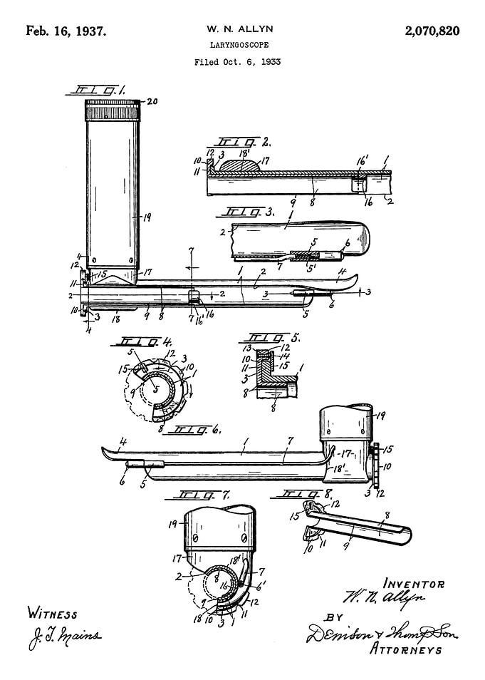 Laryngoscope Patent Drawing