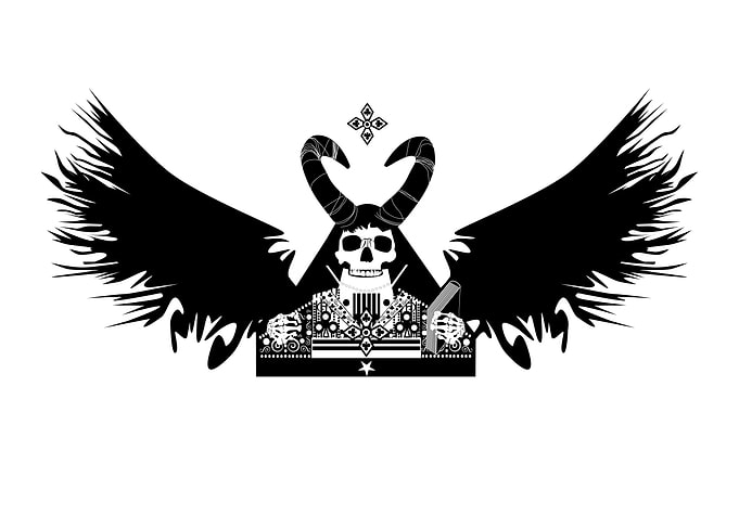 Skeleton with Wings and Horns