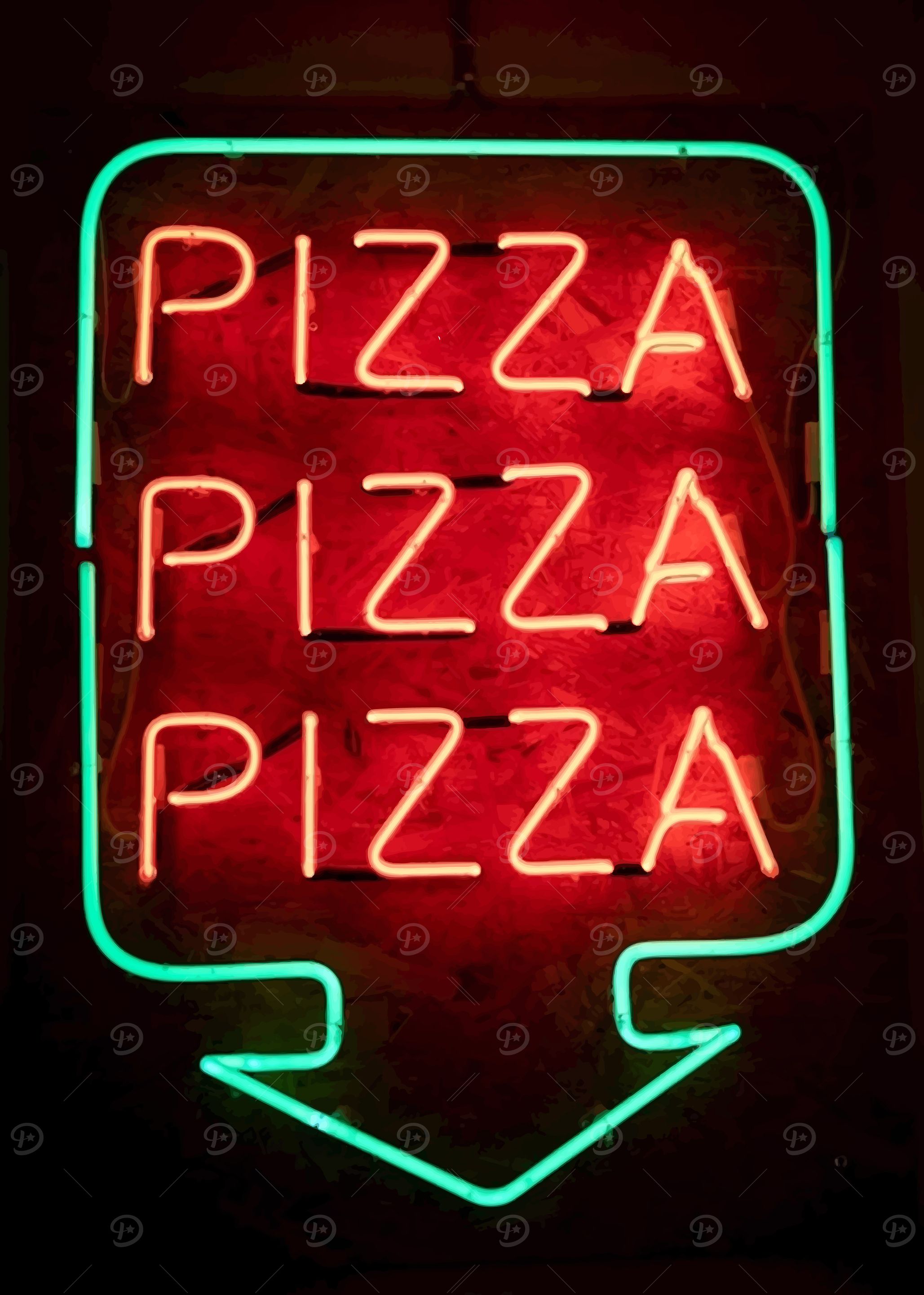 Neon Pizza Sign