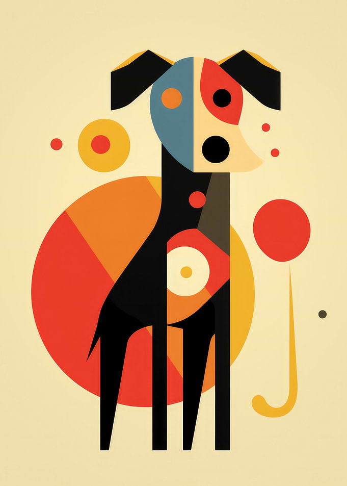 Geometric Dog Art