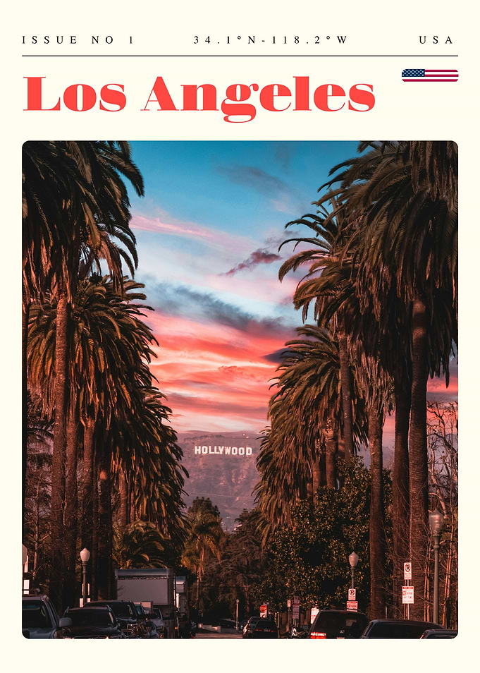 Los Angeles California Travel Art Poster