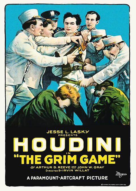 Houdini: The Grim Game Poster — vintage film art printed on metal