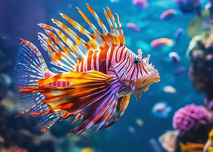 Lionfish Underwater Closeup