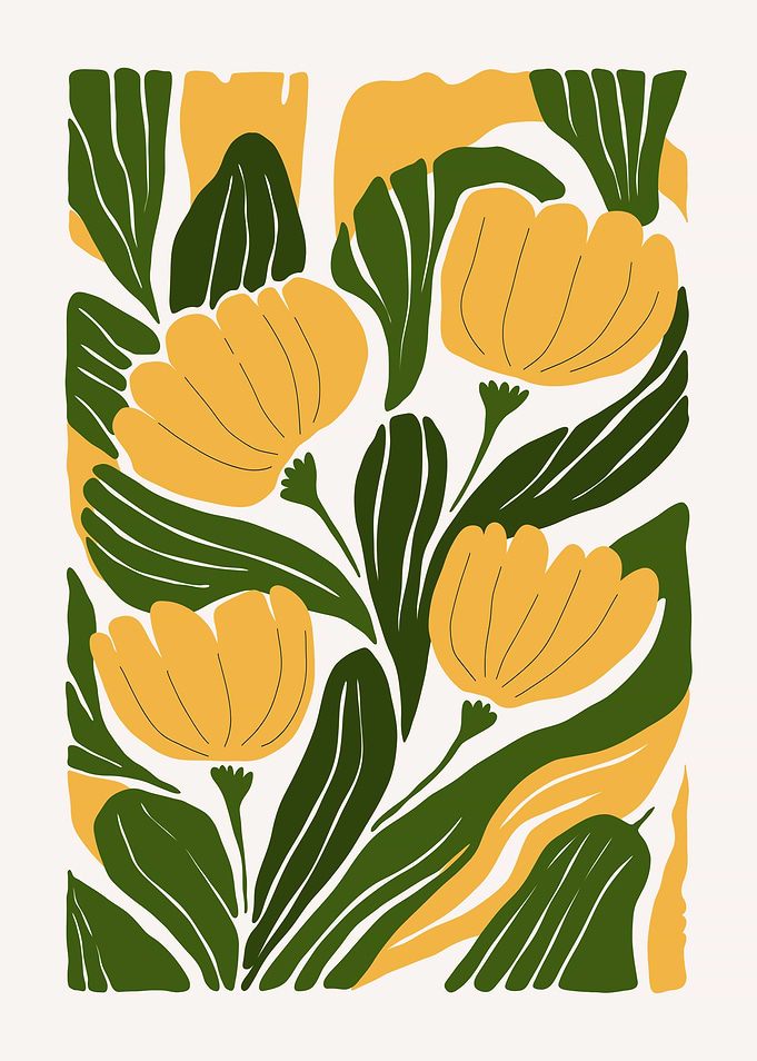 Yellow Flowers & Green Leaves