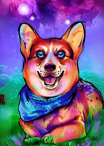 Corgi in Watercolor