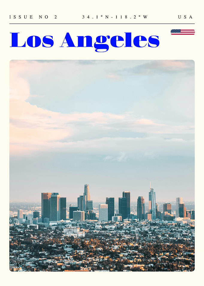 Los Angeles California Travel Art Poster