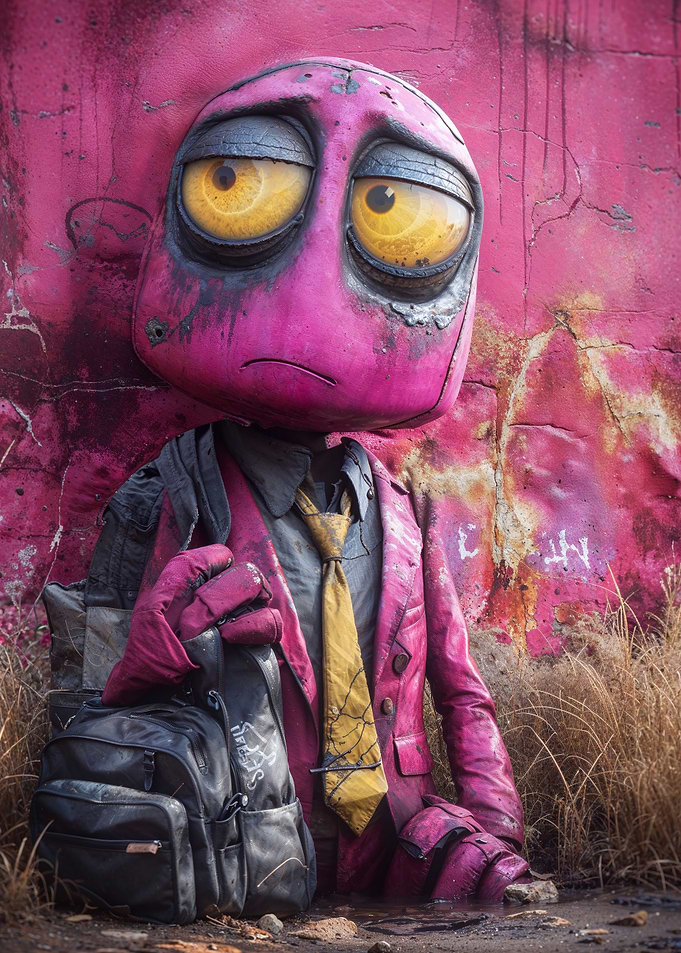Sad Robot Sculpture