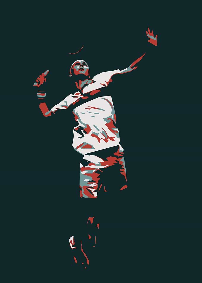 Badminton Player in Action