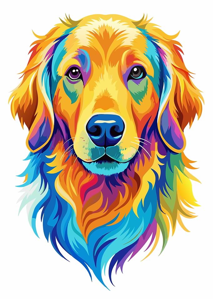 Rainbow Golden Retriever