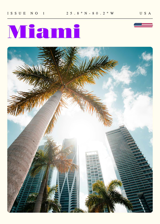 Miami Florida Travel Art Poster