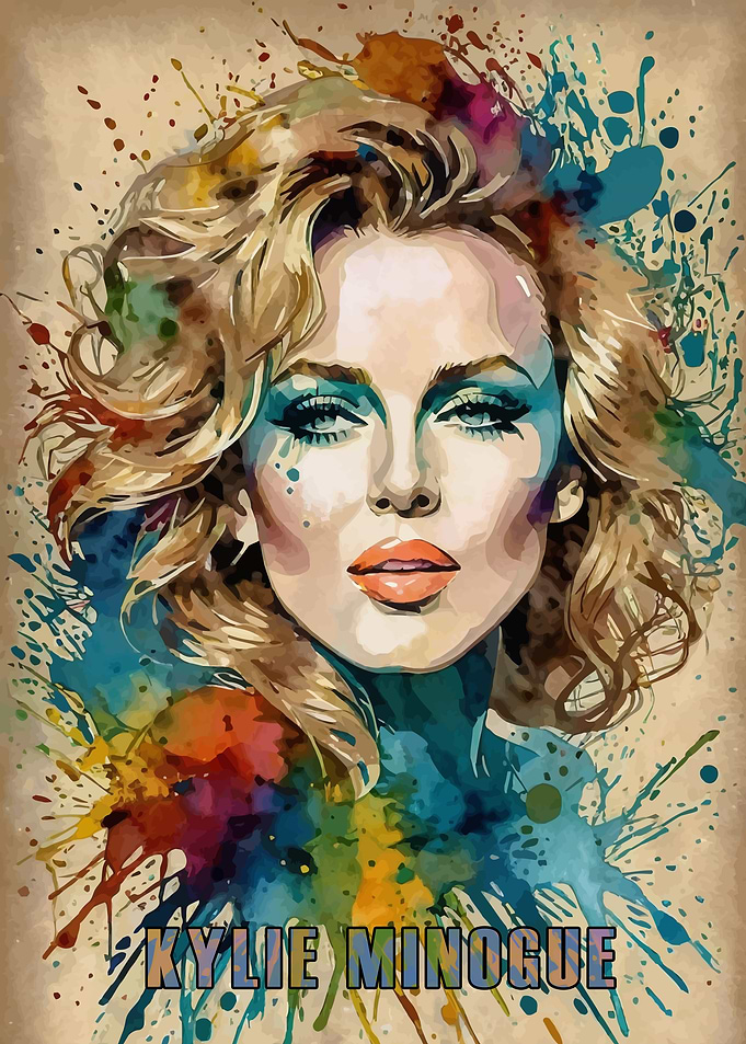 Kylie Minogue Watercolor Portrait