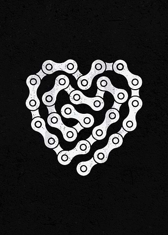 Bicycle Cyclist bike trail outdoor cycling Chain Heart