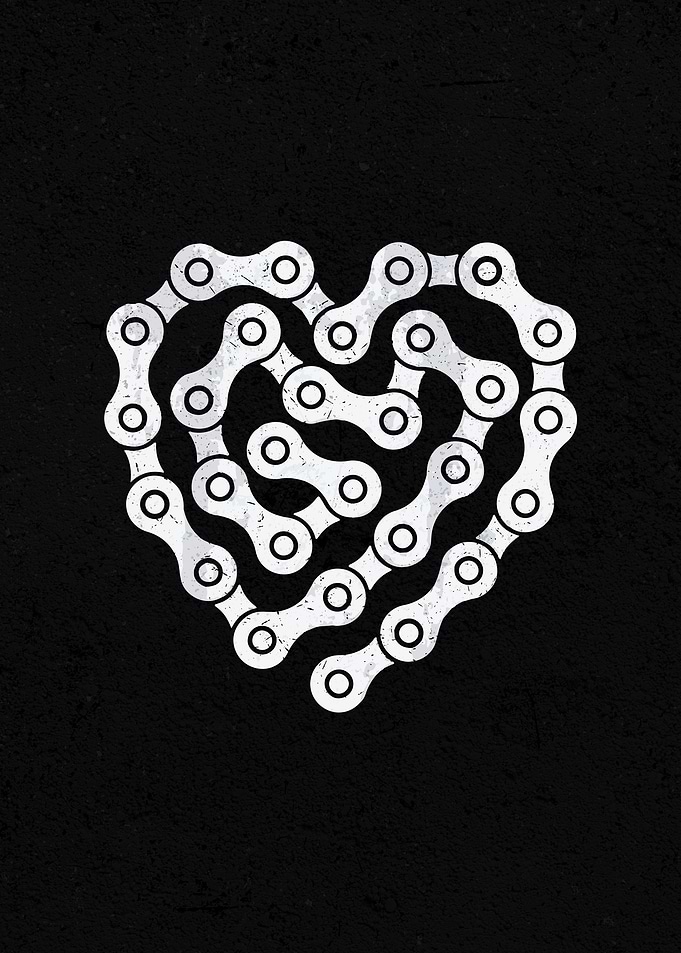 Bicycle Cyclist bike trail outdoor cycling Chain Heart