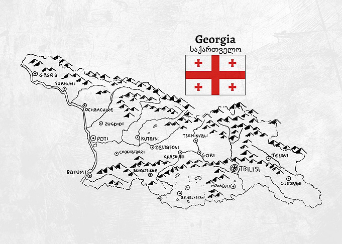 Handdrawn Map of Georgia