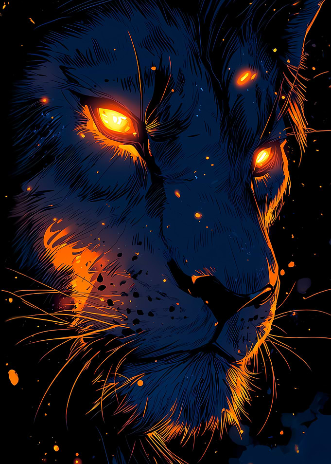 Fiery Lion Portrait