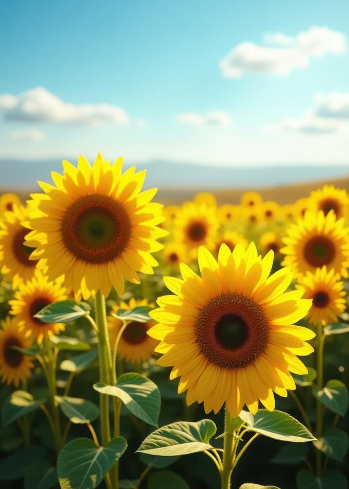 Sunflowers in Field