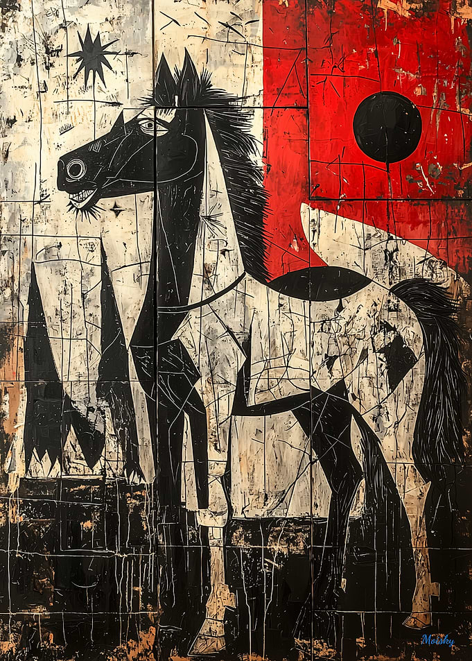 Abstract Horse Contemporary Expressionist Reimagining